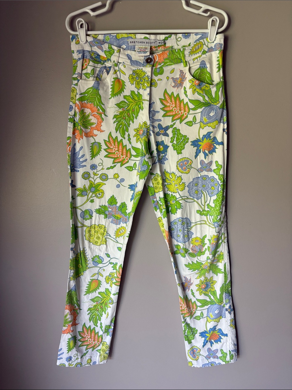 Gretchen Scott Gripeless Cotton Spandex Stretch Floral Jeans